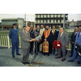 Anzac Day Memorial Service for Hector Vasyli - Victoria Bridge Arch, South Brisbane - 1974