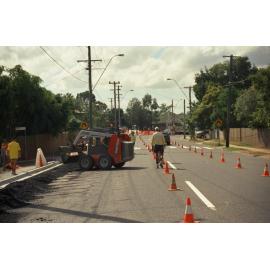 Drainage line under construction on Waterworks Road near corner of Dorset Street, Ashgrove - 1974