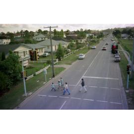 New traffic lights - school crossing outside Craigslea State School looking west, Chermside West - 1976 