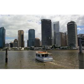 View of City across Brisbane River from Holman Street Ferry Terminal, Kangaroo Point - 1995