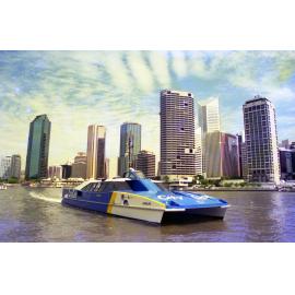 CityCat "Kurilpa" near Eagle Street Pier, Brisbane City - 1996