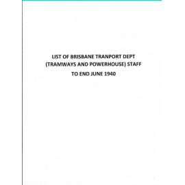 Transport Staff employment list including Conductresses June 1940 