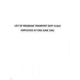 Transport Staff employment list including Conductresses June 1941