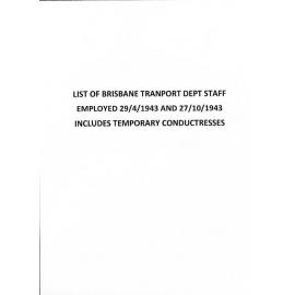Transport Staff employment list including Conductresses April 1943 - Oct 1943