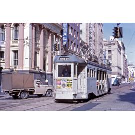 Drop centre tram No. 374 in Queen Street - 1964