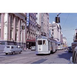 Drop centre tram No. 551 in Queen Street - 1964