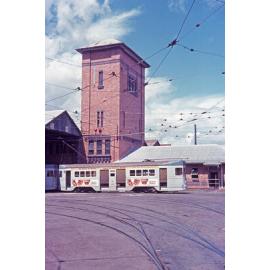 Drop centre tram No. 460 at Ipswich Road Depot, Annerley - 1968