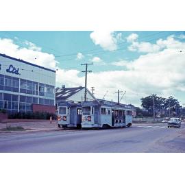 Drop centre trams No. 300 and No. 322 at Salisbury Terminus, Evans Road - 1968