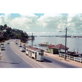 Phoenix tram No. 547 on Kingsford Smith Drive looking east, Hamilton - 1968
