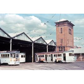 Tram returns after midday peak hour to Annerley depot - 1968