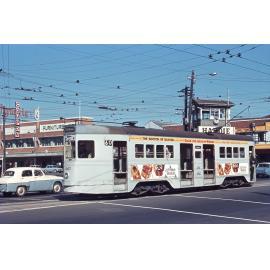 Tram No. 440 at intersection of Stanley Street, Logan Road, and Ipswich Road, Woolloongabba - 1968