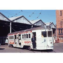 Tram No. 400 at Annerley depot - Ipswich Road - 1968
