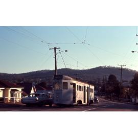 Tram No. 459 on Waterworks Road looking towards Mt Coot-Tha, Ashgrove - 1968