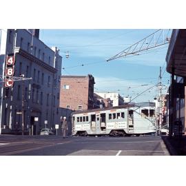 Tram No. 436 turning onto Adelaide Street onto Wharf Street - 1968