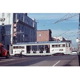 Tram No. 368 crossing Adelaide Street on corner of Wharf Street - 1968