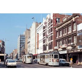 Trams No. 356 and No. 441 in Adelaide Street, Brisbane City - 1968