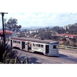 Tram No. 441 on Kaye Terrace, Bardon - 1968