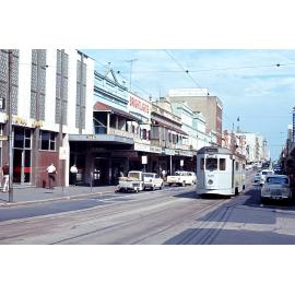 Tram No. 545 on George Street at corner of Herschel Street, Brisbane City - 1968