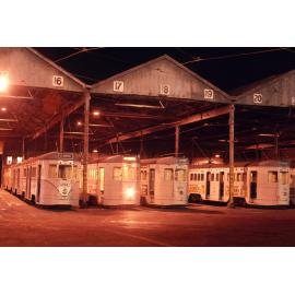 Trams No. 554, No. 450, No. 448 and No 174 at Annerley depot - 1968