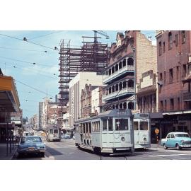 Trams No. 231 and No. 456 at corner of Adelaide Street and George Street - 1968