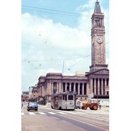 Tram No. 378 on Adelaide Street outside City Hall - 1968
