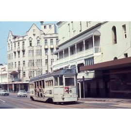 Tram No. 368 on Adelaide Street near Queen Street junction - 1968