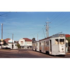 Trams No. 515 and No. 408 at terminus, Lancaster Road, Ascot - 1969