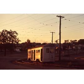 Tram No. 431 turning off Beaudesert Road to Evans Road, Salisbury - 1969