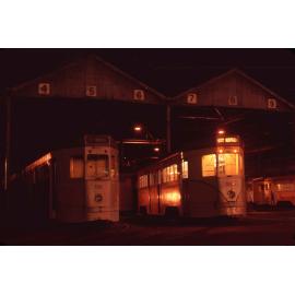 Trams No. 516 and No. 554 at Annerley depot - 1969