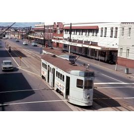 Trams No. 495 and No. 499 on Logan Road, Woolloongabba - 1969