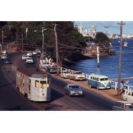 Tram No. 471 on Kingsford Smith Drive, Hamilton - 1969