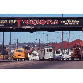 Tram No. 505 on Logan Road near Buranda Station, Woolloongabba - 1969