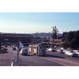Tram No. 459 on Gladstone Road near corner of Vulture Street, Highgate Hill - 1969