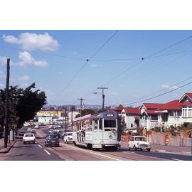Tram No. 231 festooned in ribbons on Sandgate Road, Albion - 1969