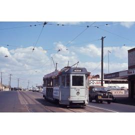 Tram No. 231 travelling down Ipswich Road, near Stanley Street intersection, Woolloongabba - 1969