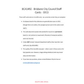 Early Staff Cards - B