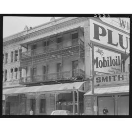 Ornate facade in Woolloongabba with dilapidated balconies in Stanley Street opposite the Gabba - 1952
