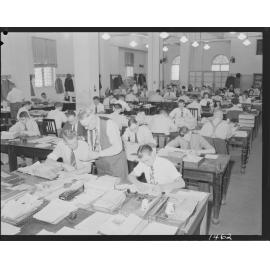 Clerical staff working at City Hall - 1950