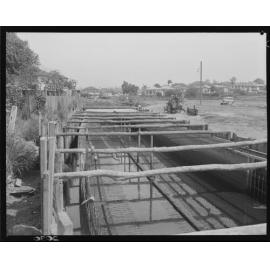 Kingfisher Creek drainage construction, possibly near Lerna Street, Woolloongabba - 1951