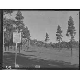 Sherwood Arboretum sign with guidelines - 1949