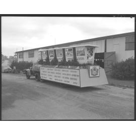 Labour Day float, Brisbane City Council, Northey Street Depot, Windsor - 1954