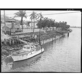 Boat moored in Breakfast Creek - 1955