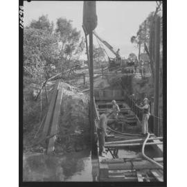 Pile driving for the North Kedron Brook Sewer - 1959