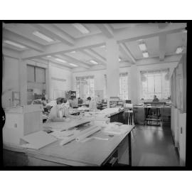 Draughtsmen and draughtswomen at work in City Hall - 1963