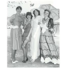 Women cosplaying historical fashions at the Manly Centenary celebratons - 1982