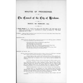 Council Minutes and Proceedings, Feb 1904 - Jan 1905