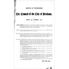 Council Minutes and Proceedings, Feb 1906 - Jan 1907
