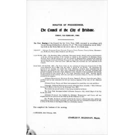 Council Minutes and Proceedings, Feb 1908 - Jan 1909
