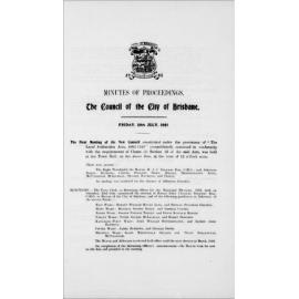 Council Minutes and Proceedings, July 1921 - March 1922