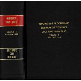 Council Minutes and Proceedings, July 1992 to June 1993 Vol. 1 July - Dec 1992